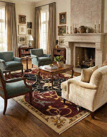 5' 8 x 7' 8 Hand Knotted Peshawar Ziegler Rug