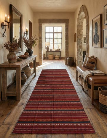 5' 9 x 12' Hand Knotted Kilim Fars Persian Wool Runner Rug