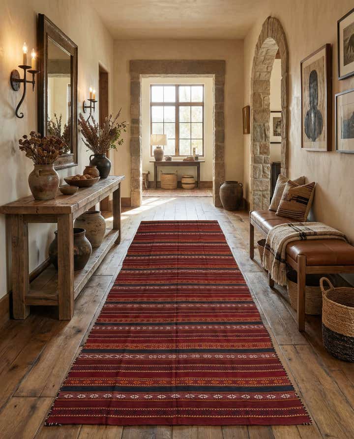 5' 9 x 12' Hand Knotted Kilim Fars Persian Wool Runner Rug