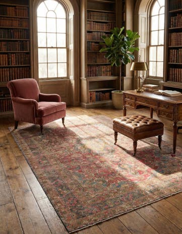 6' 4 x 8' 7 Hand Knotted Ultra Vintage Persian Wool Rug