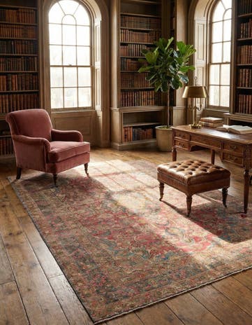 6' 4 x 8' 7 Hand Knotted Ultra Vintage Persian Wool Rug