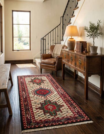 3' 3 x 6' 3 Hand Knotted Gharajeh Wool Runner Rug