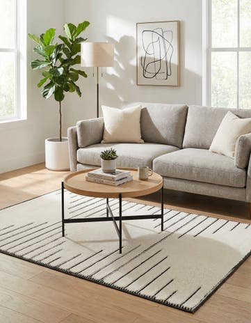 Ivory White Prismatic Rug