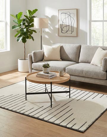 Ivory White Prismatic Rug