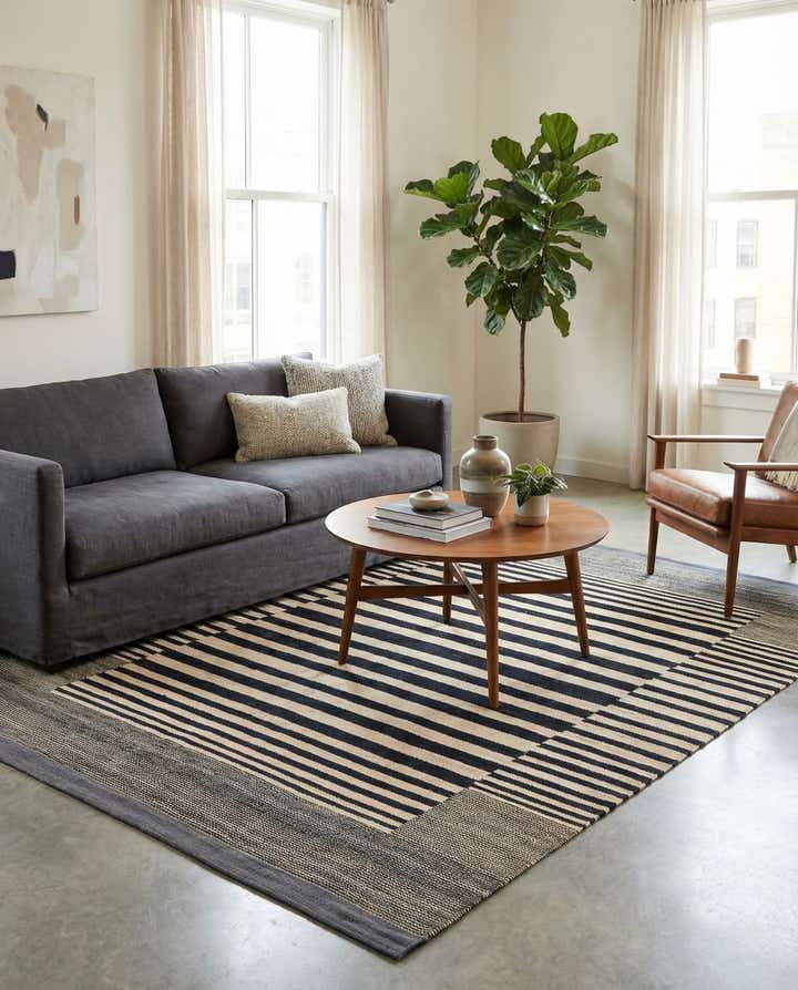 4' 8 x 6' 3 Hand Woven Kilim Modern Wool Rug