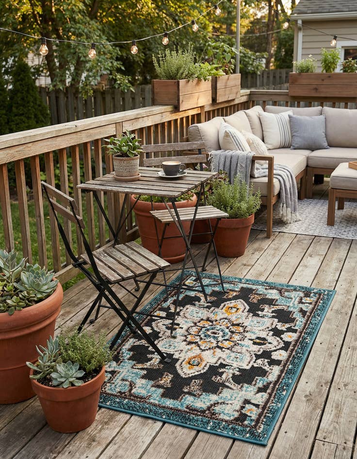 Detail image of 2' x 3' Easy-Clean Casablanca Indoor / Outdoor Rug