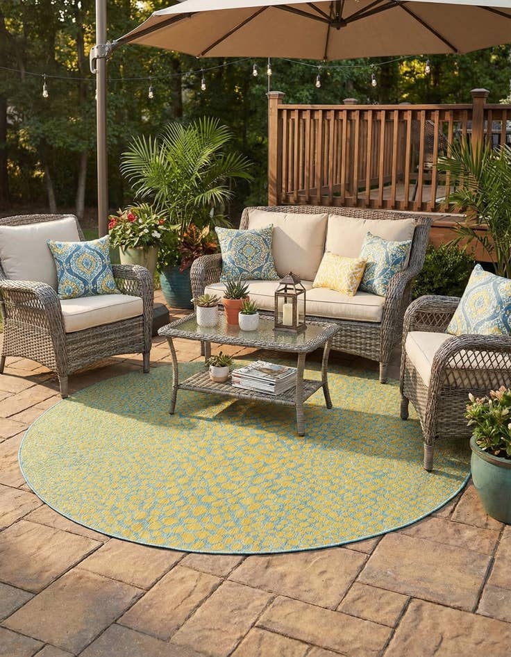 Detail image of  7' 10 x 10'  Washable Jill Zarin Cape Town Indoor / Outdoor Oval Rug