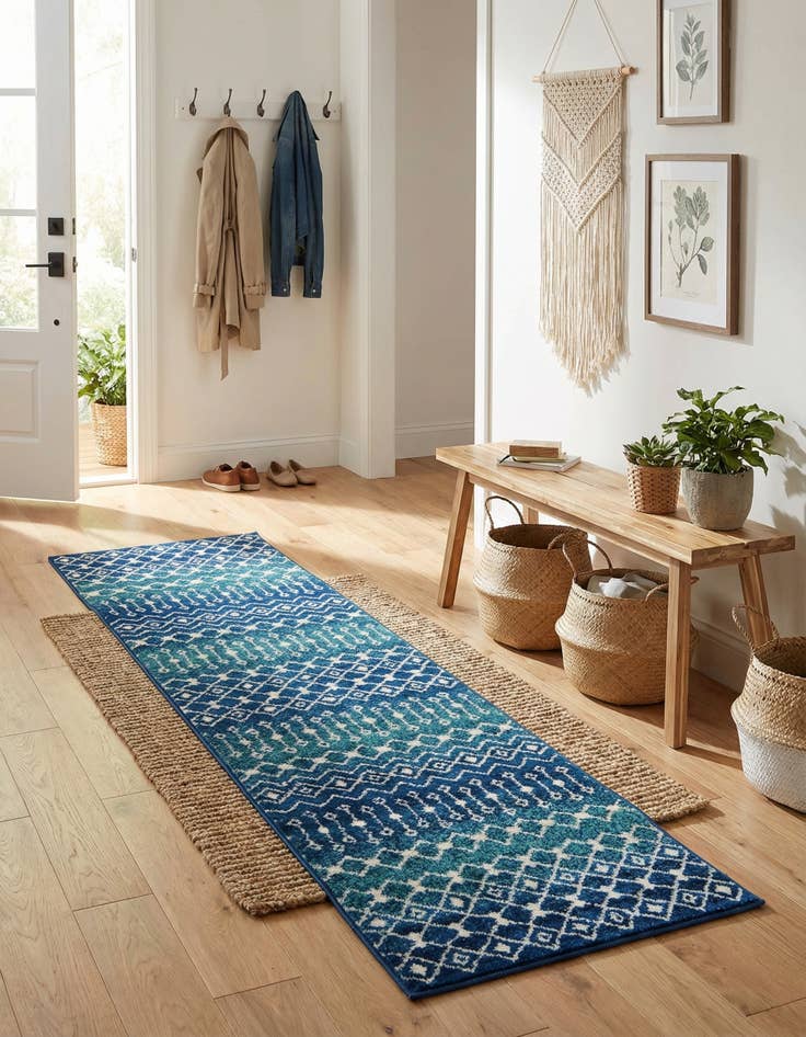 Detail image of 2' 7 x 10' Moroccan Trellis Runner Rug