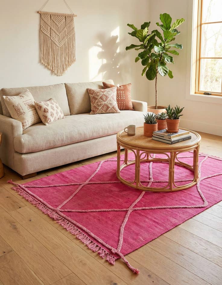 Detail image of 3' 4 x 4' 9  Hand Woven Kilim Modern Wool Rug