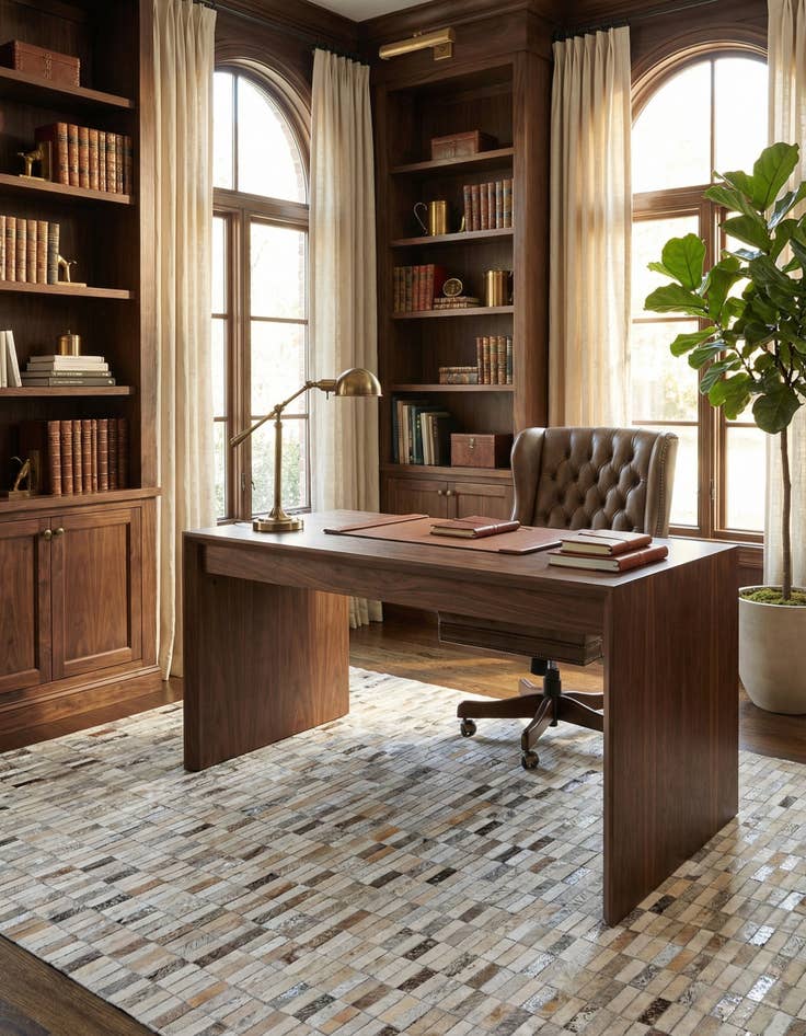 Detail image of  5' 1 x 8' 1 Cowhide - Patchwork Rug