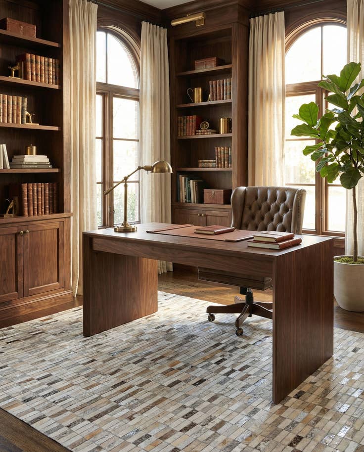 Detail image of 5' 1 x 8' 1 Cowhide - Patchwork Rug