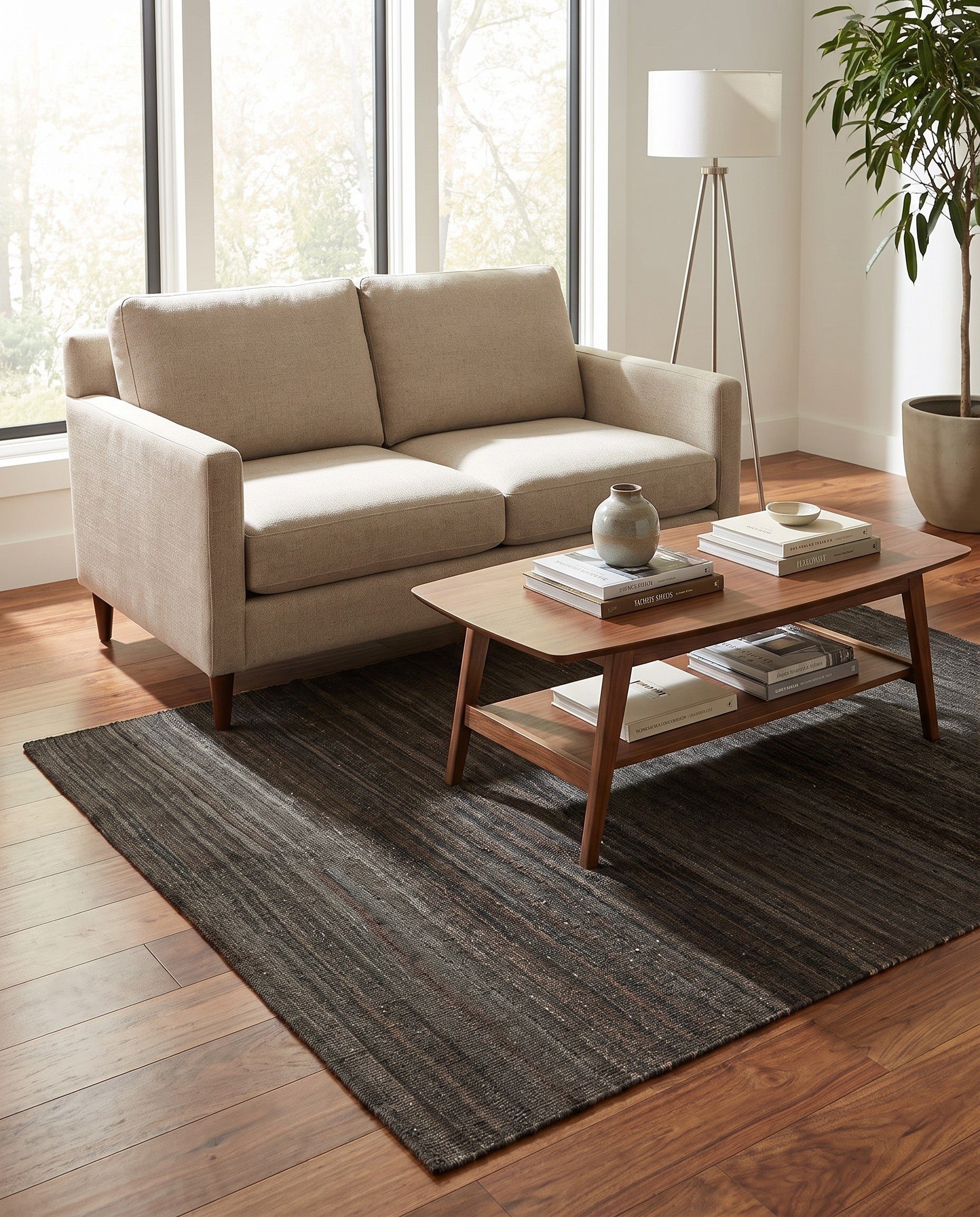 4' 11 x 6' 4 Hand Woven Kilim Modern Wool Rug