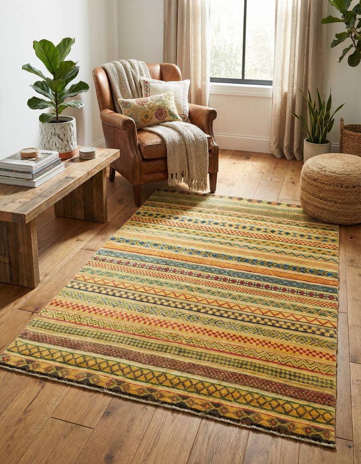 Detail image of 3' 3 x 5'  Hand Knotted Modern Ziegler Rug