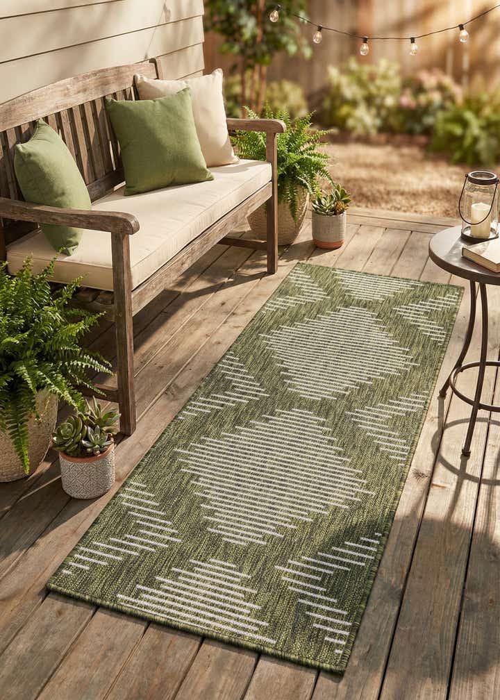 2' x 5' 3 Easy-Clean Modern Indoor / Outdoor Runner Rug