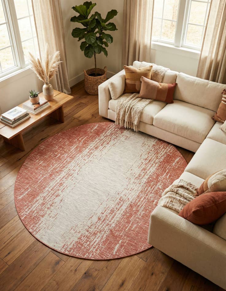 Detail image of 10' 8 x 10' 8 Easy-Clean Modern Indoor / Outdoor Round Rug