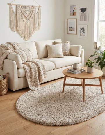 Linen Infinity Shag Oval Rug