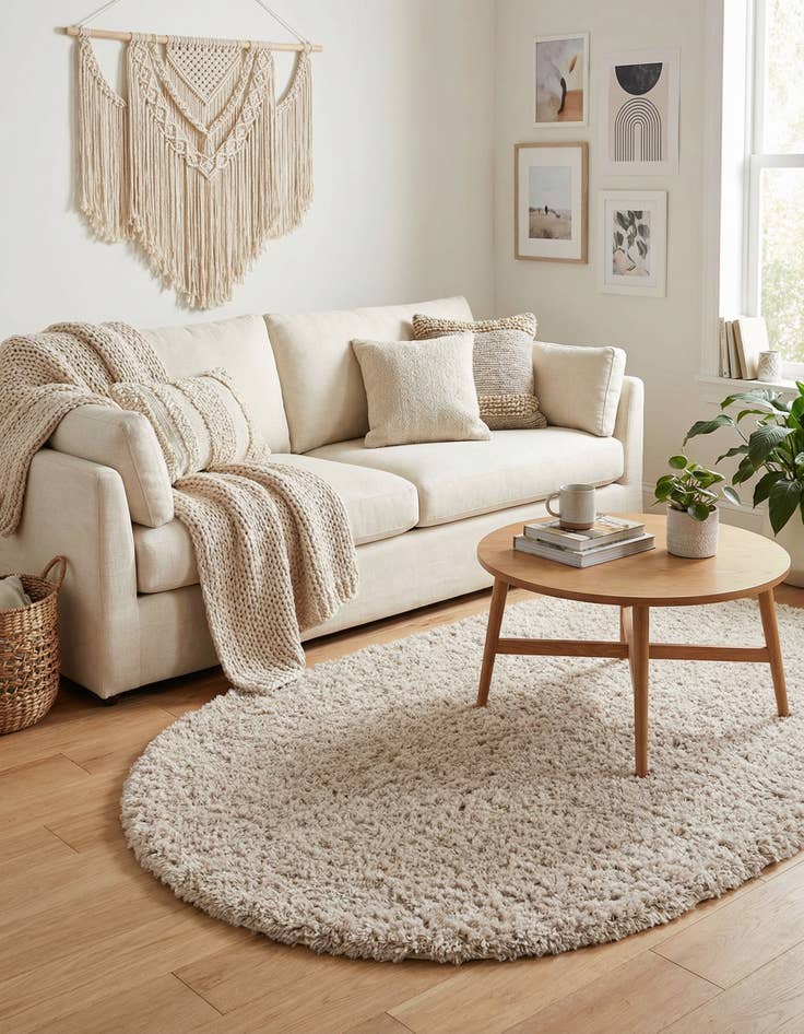 Detail image of 5' 6 x 8' Infinity Shag Oval Rug