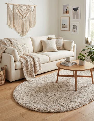 Linen Infinity Shag Oval Rug