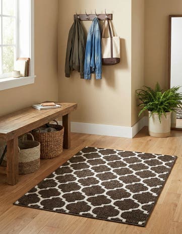 Chocolate Brown Lattice Rug