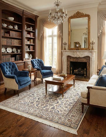 4' 3 x 7' 3 Hand Knotted Nain Rug