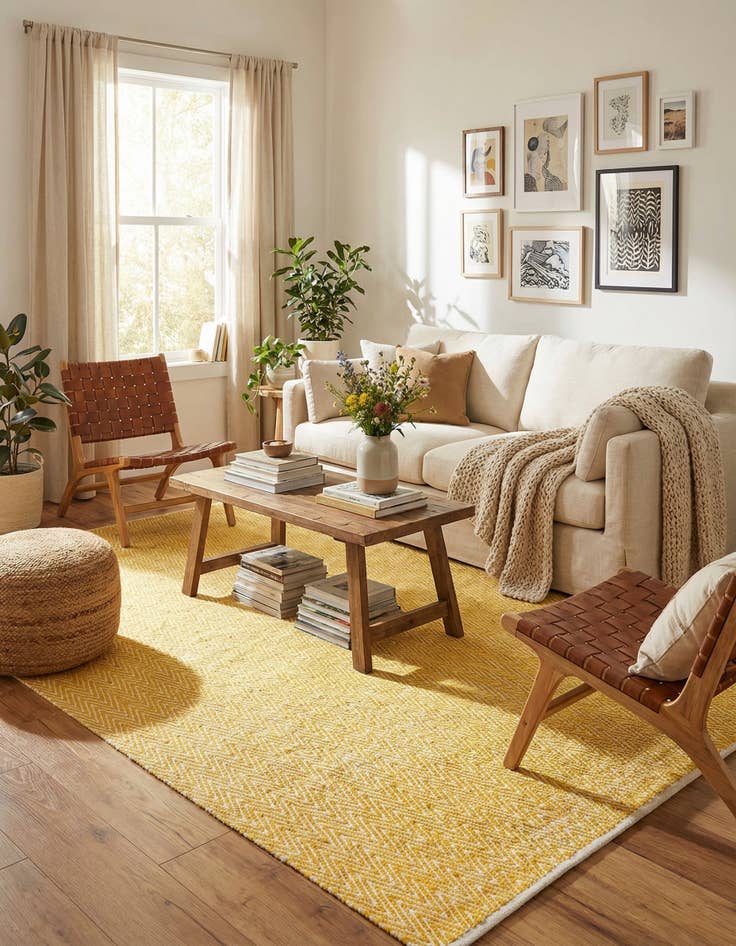 Detail image of  9' x 12'  Hand Woven Chindi Chevron Rug