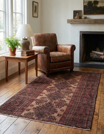 3' 2 x 4' 9 Hand Knotted Ultra Vintage Persian Wool Rug