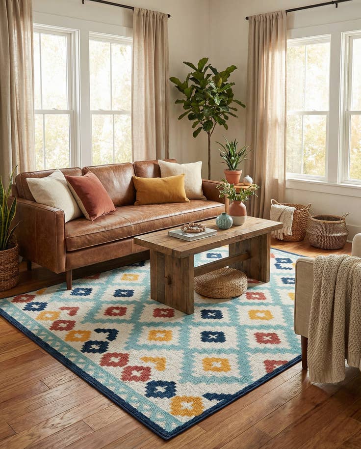 Detail image of 7' x 10' Easy-Clean Belize Indoor / Outdoor Rug