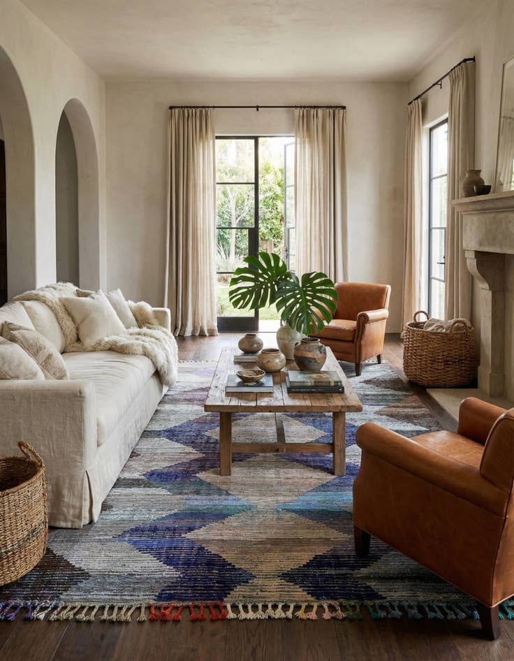 Detail image of  9' 1 x 12' 2  Hand Knotted Moroccan Wool Rug