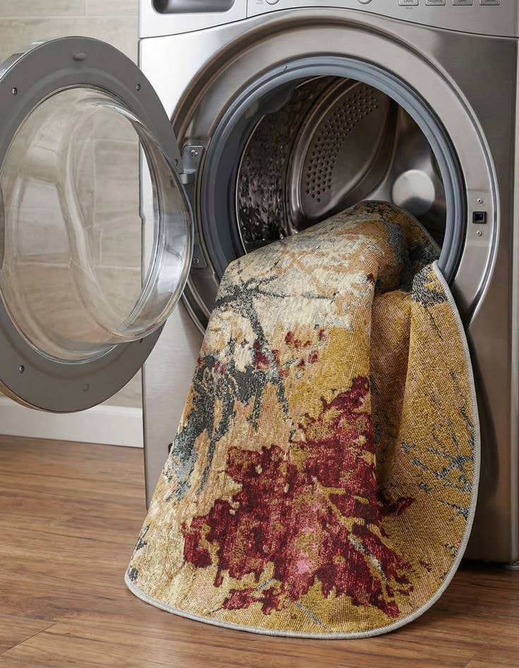 Detail image of  3' 3 x 3' 3  Washable Modern Indoor / Outdoor Round Rug