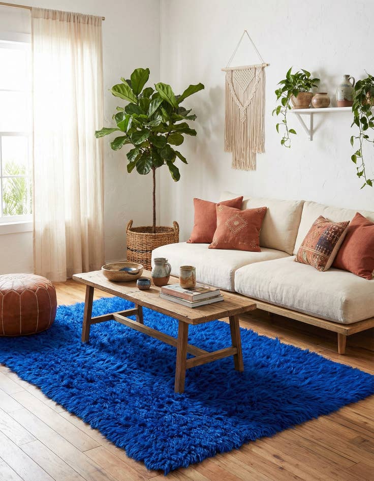 Detail image of 3' 9 x 6' 2 Hand Knotted Moroccan Wool Rug