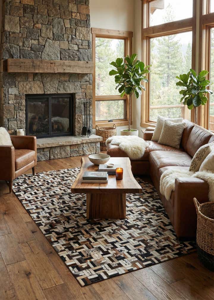 4' 11 x 7' 10 Cowhide - Patchwork Rug