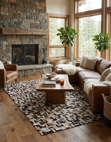 4' 11 x 7' 10 Cowhide - Patchwork Rug