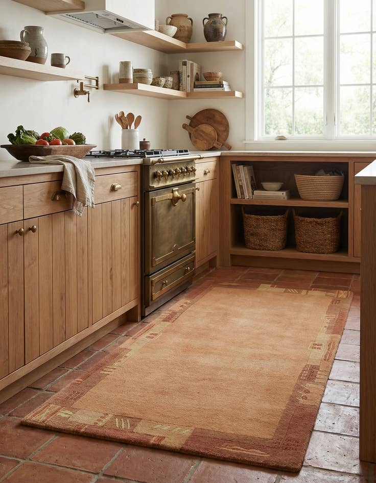 Detail image of 2' 4 x 4' 7  Hand Knotted Nepal Wool Runner Rug