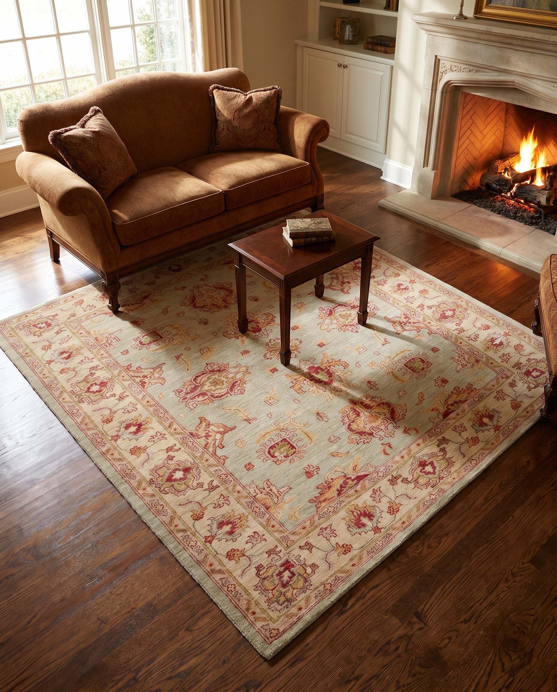 4' 11 x 6' 1 Hand Knotted Ziegler Rug