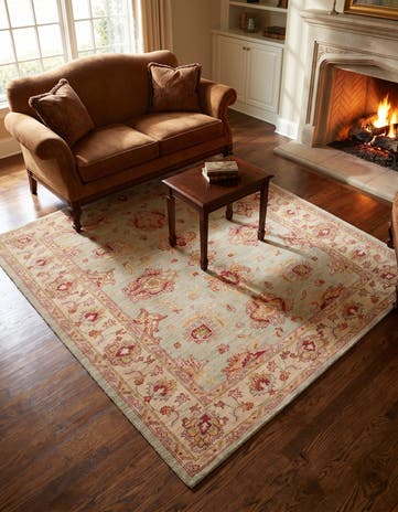 4' 11 x 6' 1 Hand Knotted Ziegler Rug