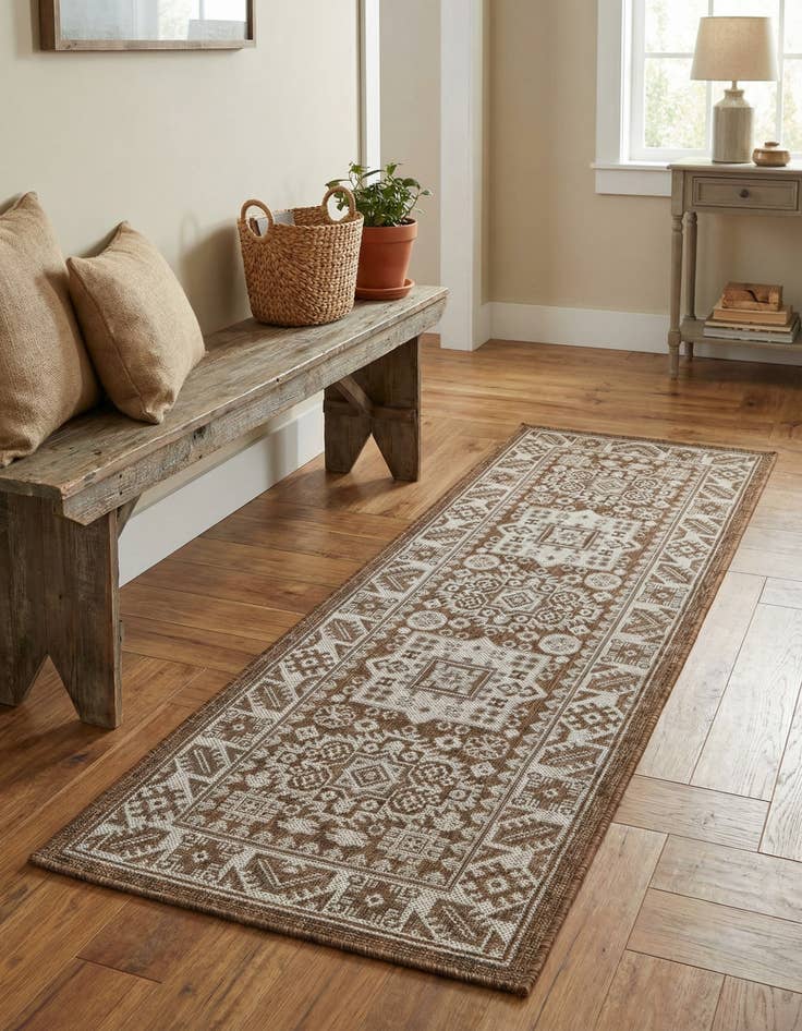 Detail image of 2' x 6' Easy-Clean Aztec Indoor / Outdoor Runner Rug