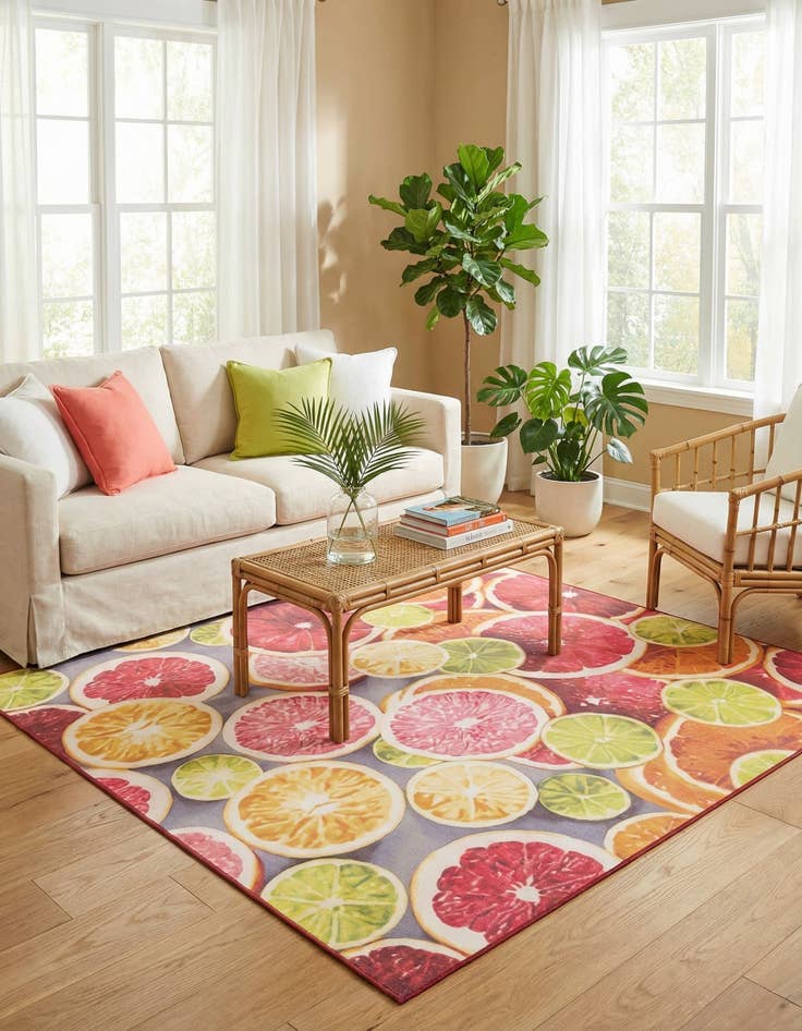 Detail image of 7' 10 x 7' 10 Easy-Clean Jill Zarin Caribbean Indoor / Outdoor Square Rug