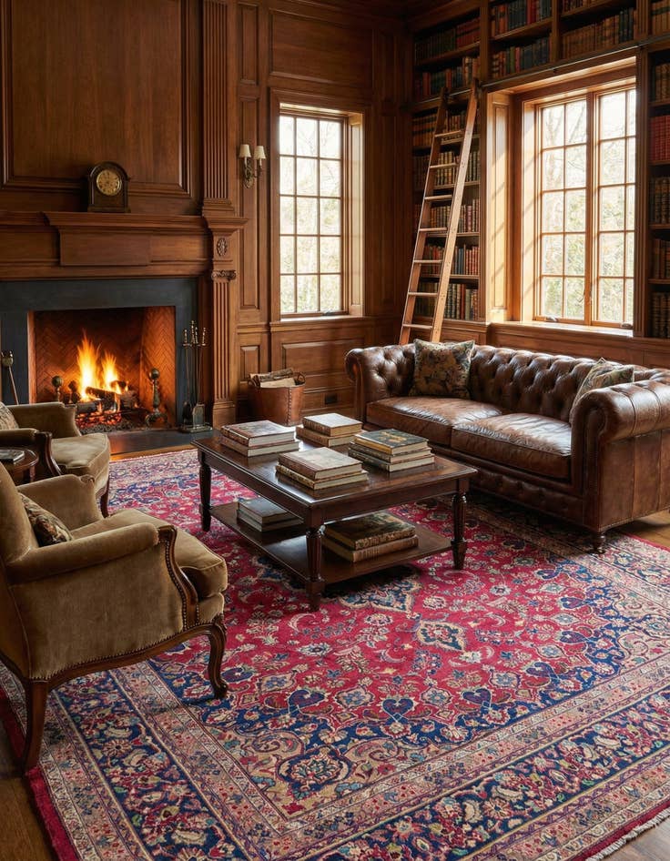 Detail image of 9' 9 x 12' 8  Hand Knotted Mashad Persian Wool Rug