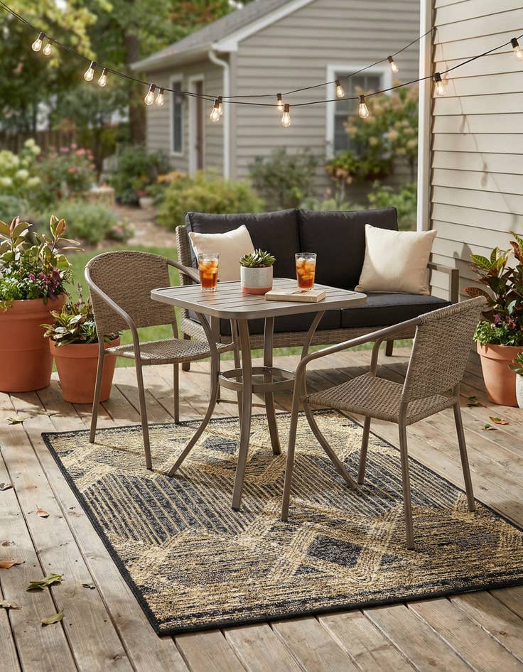 Detail image of 2' x 3'  Washable Modern Indoor / Outdoor Rug