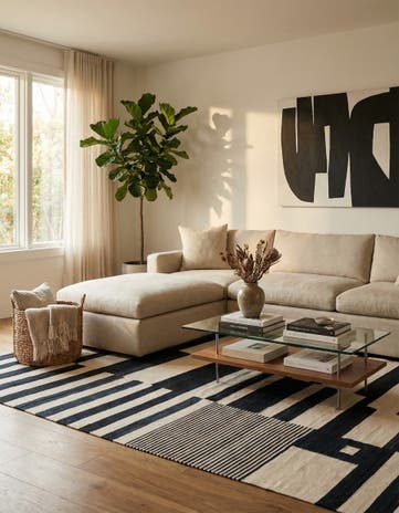 5' 9 x 7' 9 Hand Woven Kilim Modern Wool Rug