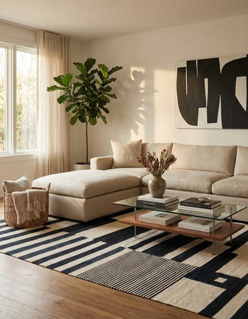 5' 9 x 7' 9 Hand Woven Kilim Modern Wool Rug