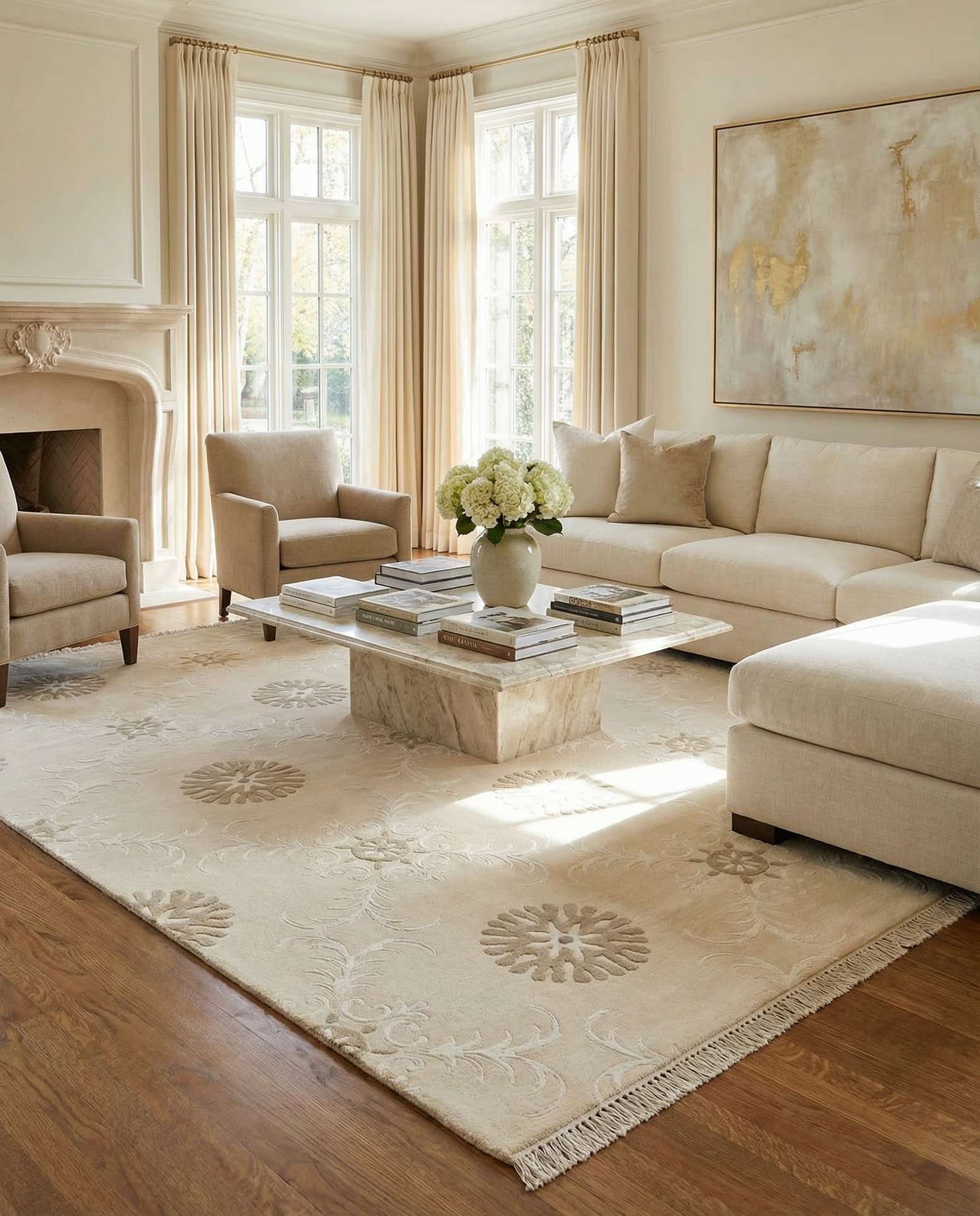 6' 11 x 9' 9 Hand Knotted Darya Wool Rug