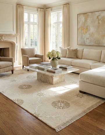 6' 11 x 9' 9 Hand Knotted Darya Wool Rug