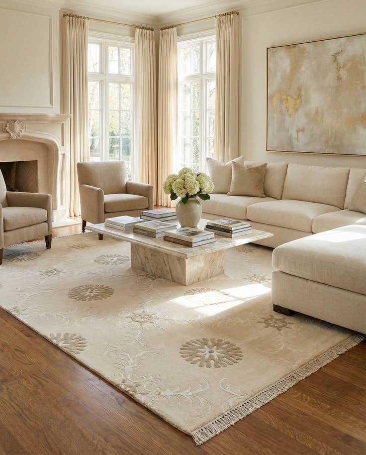 Detail image of 6' 11 x 9' 9 Hand Knotted Darya Wool Rug