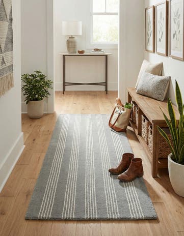 2' x 6' 1 Jill Zarin Striped Wool Runner Rug