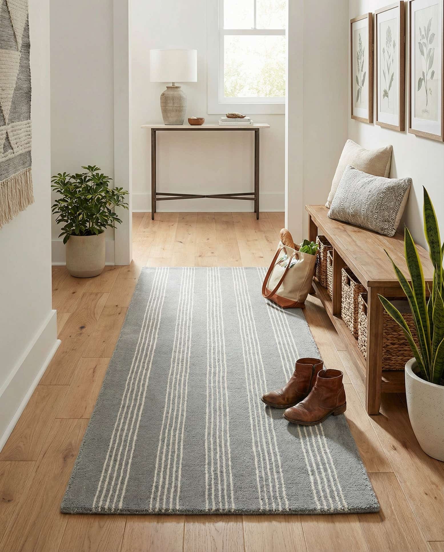 2' x 6' 1 Jill Zarin Striped Wool Runner Rug