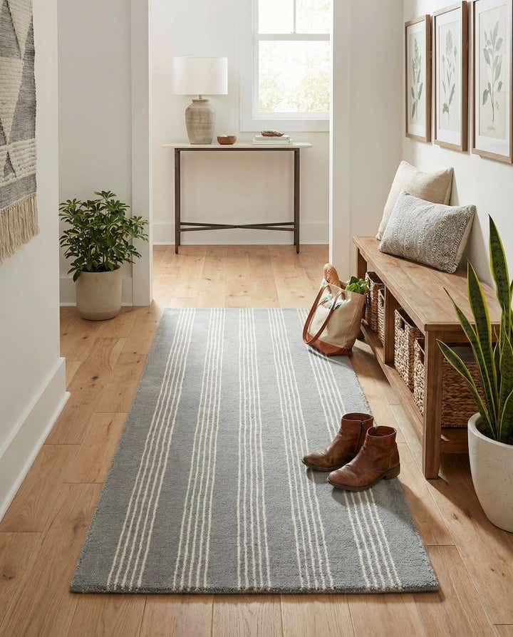2' x 6' 1 Jill Zarin Striped Wool Runner Rug