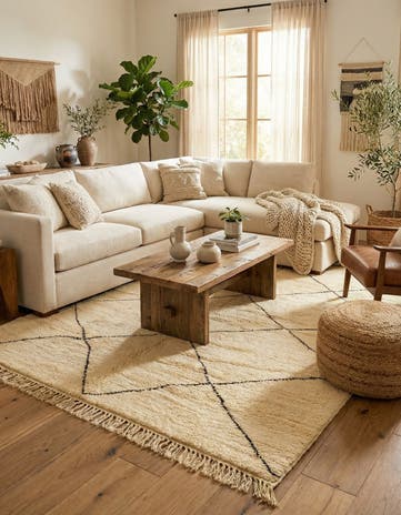 6' 4 x 10' Hand Knotted Moroccan Wool Rug