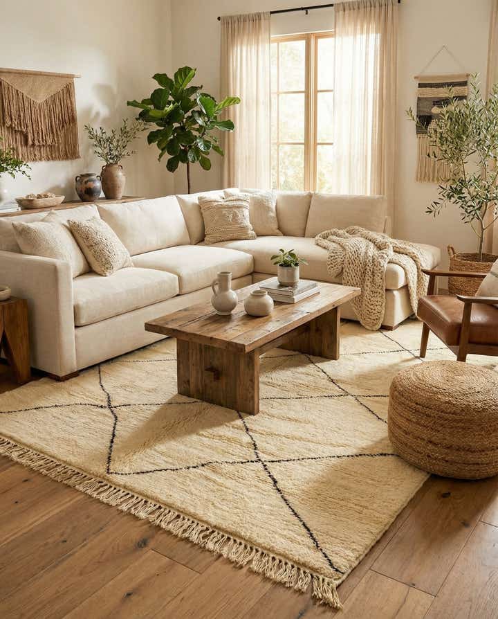 6' 4 x 10' Hand Knotted Moroccan Wool Rug