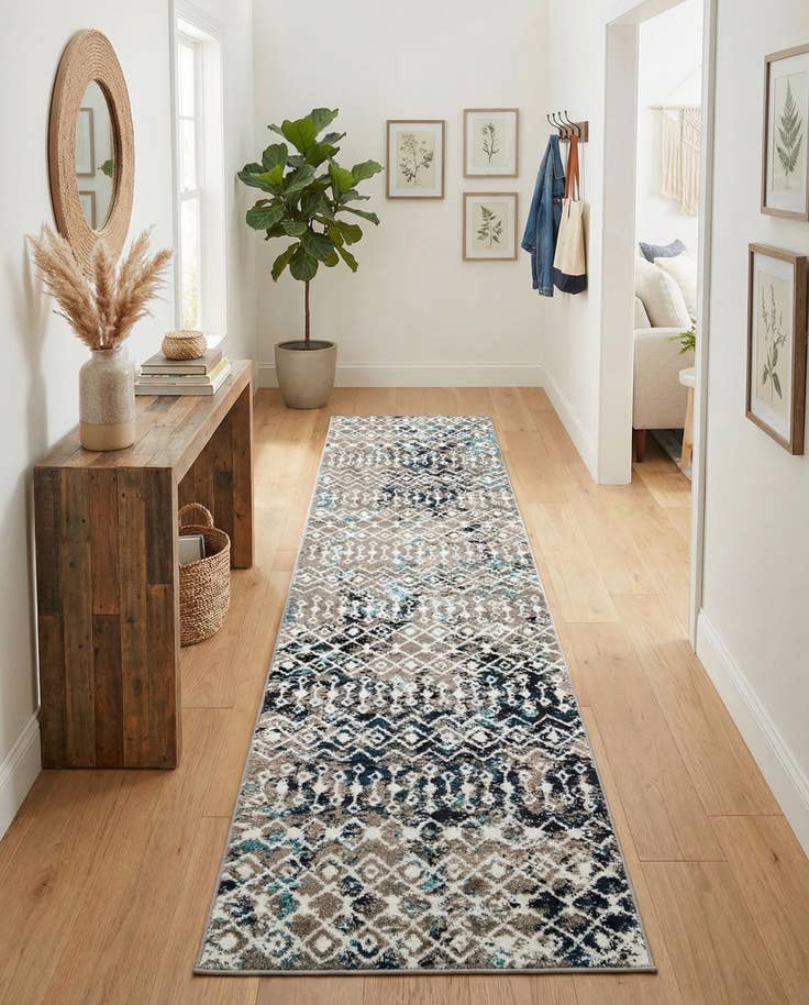Detail image of 2' 7 x 10' Moroccan Trellis Runner Rug